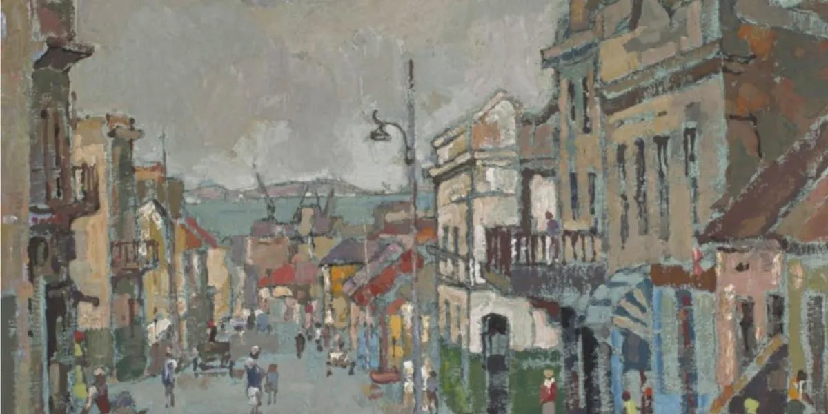 Gregoire Boonzaier; The White Pub. © Strauss and Co. (detail)