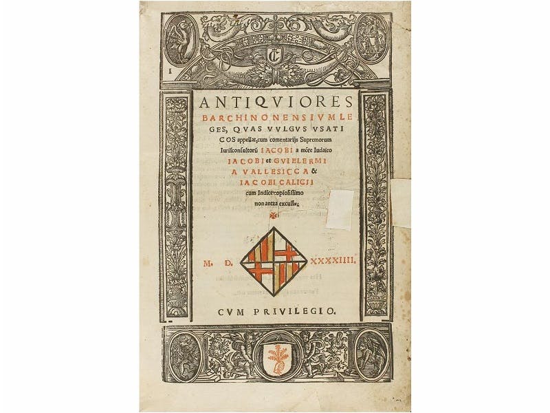 Libro (Catalunya-Derecho). ANTIQUIORES BARCHINONENSIUM LEGES