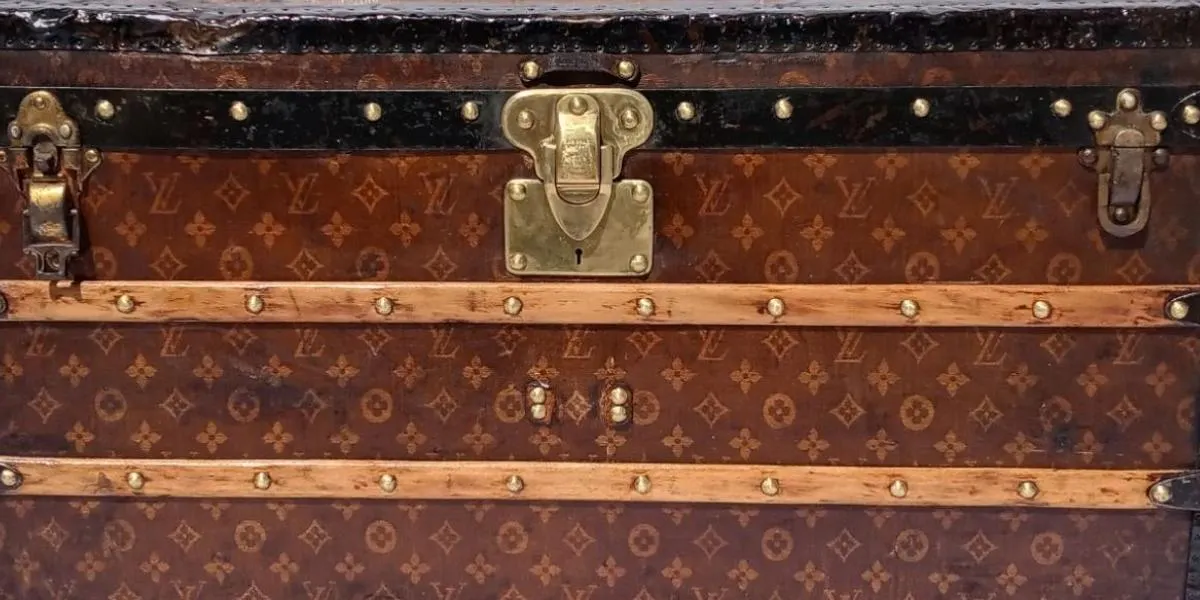 A Louis Vuitton Signature Monogram Canvas Steamer Trunk. Image © Premier Auction House (detail)
