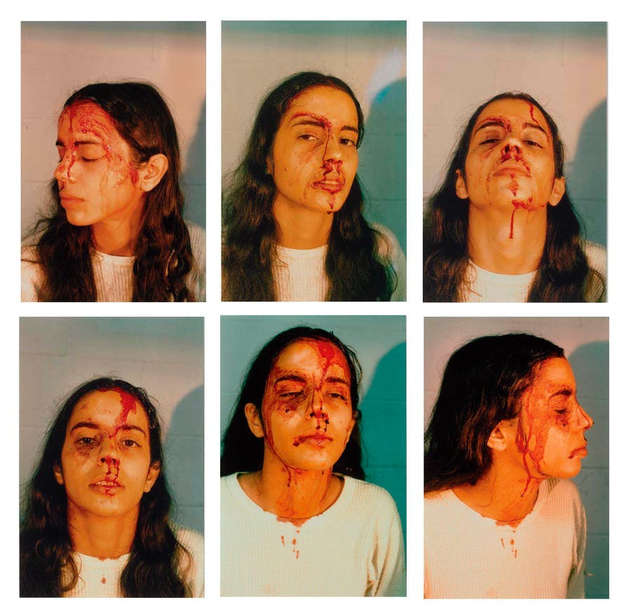 Ana Mendieta, 'Untitled (Self-Portrait with Blood)'. Photo © The Estate of Ana Mendieta LLC, Courtesy Galerie Lelong & Co