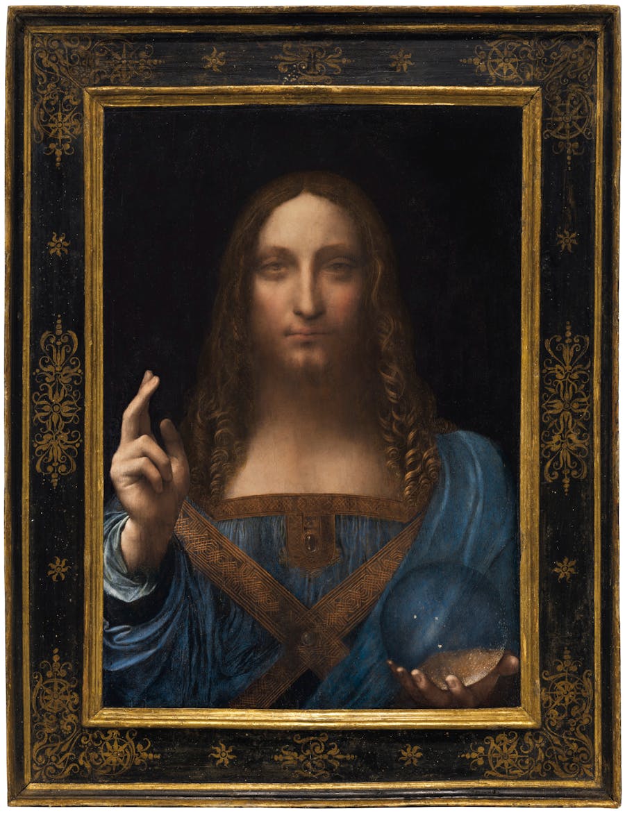 Leonardo da Vinci (attr.), Salvator mundi, 1500 circa, olio/legno, 66 x 46 cm, proprietà privata. Foto di pubblico dominio