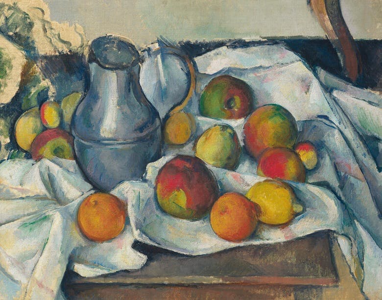 Paul Cezanne (1839-1906), Bouilloire et fruits, 1888-1890. Oil on canvas. Image: Christie's