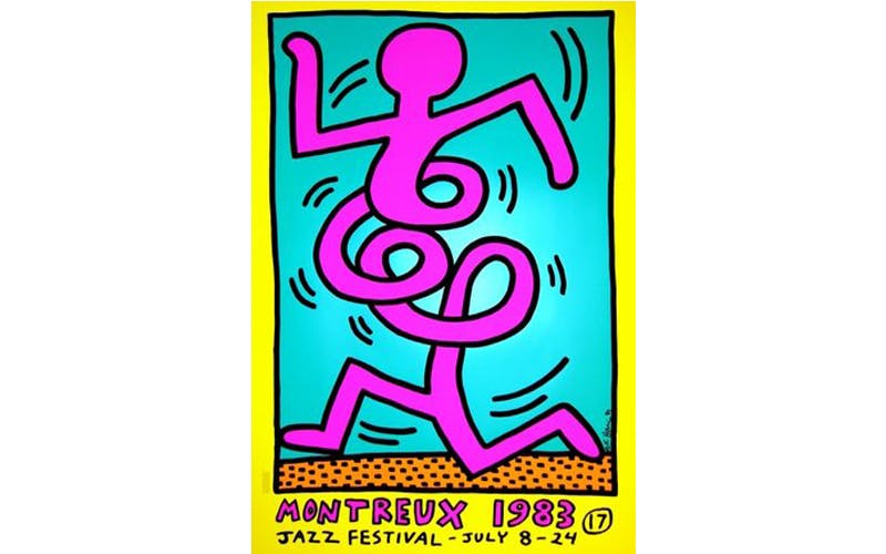 Keith Haring, set of posters from Montreux Festival, 1983. Photo: Alyes Auctions.