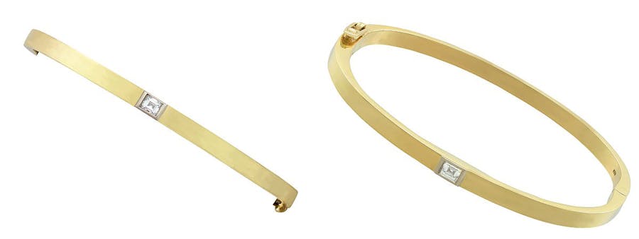 0.30 ct Diamond and 18 ct Yellow Gold Bangle – Contemporary 1996. Photo: AC Silver