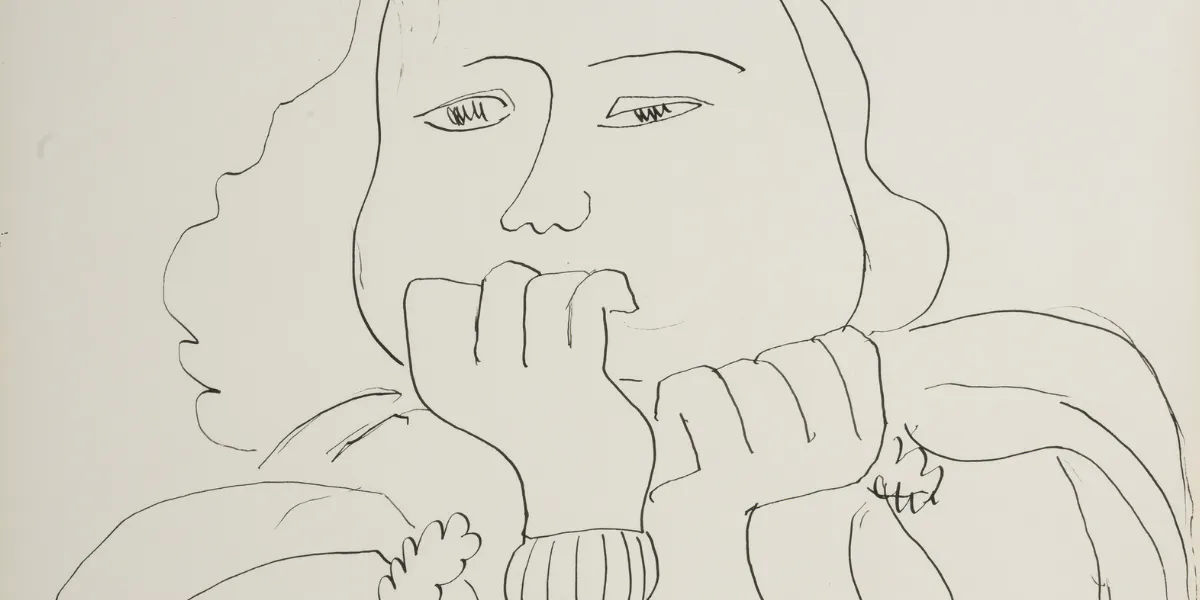 Henri Matisse (1869-1954), "Portrait de Monique Bourgeois", inchiostro su carta Arches, firmato e datato Henri Matisse 12/42, 52,7 x 40,5 cm. Foto © Hallands Auktionsverk (dettaglio)