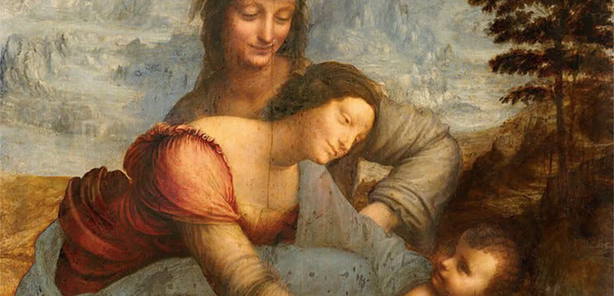 Anna selbdritt, Öl/Holz, um 1508-10, Musée du Louvre, Paris. Foto gemeinfrei (Detail)