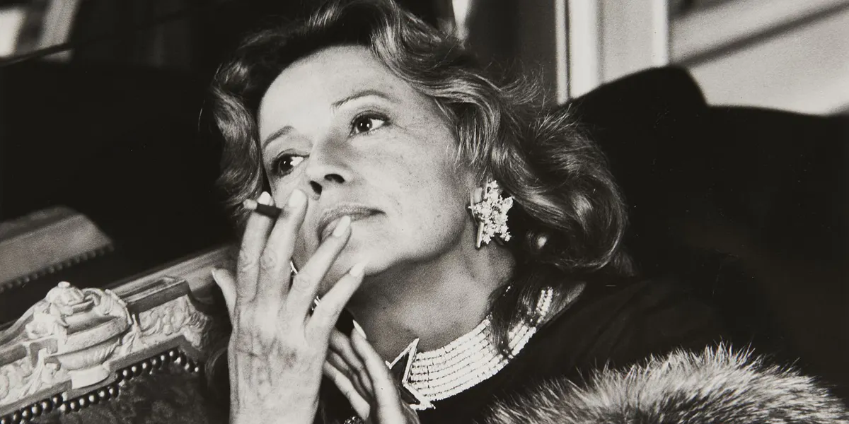 Helmut Newton, Jeanne Moreau (détail), vers 1980, deux tirages annotés, image © Artcurial