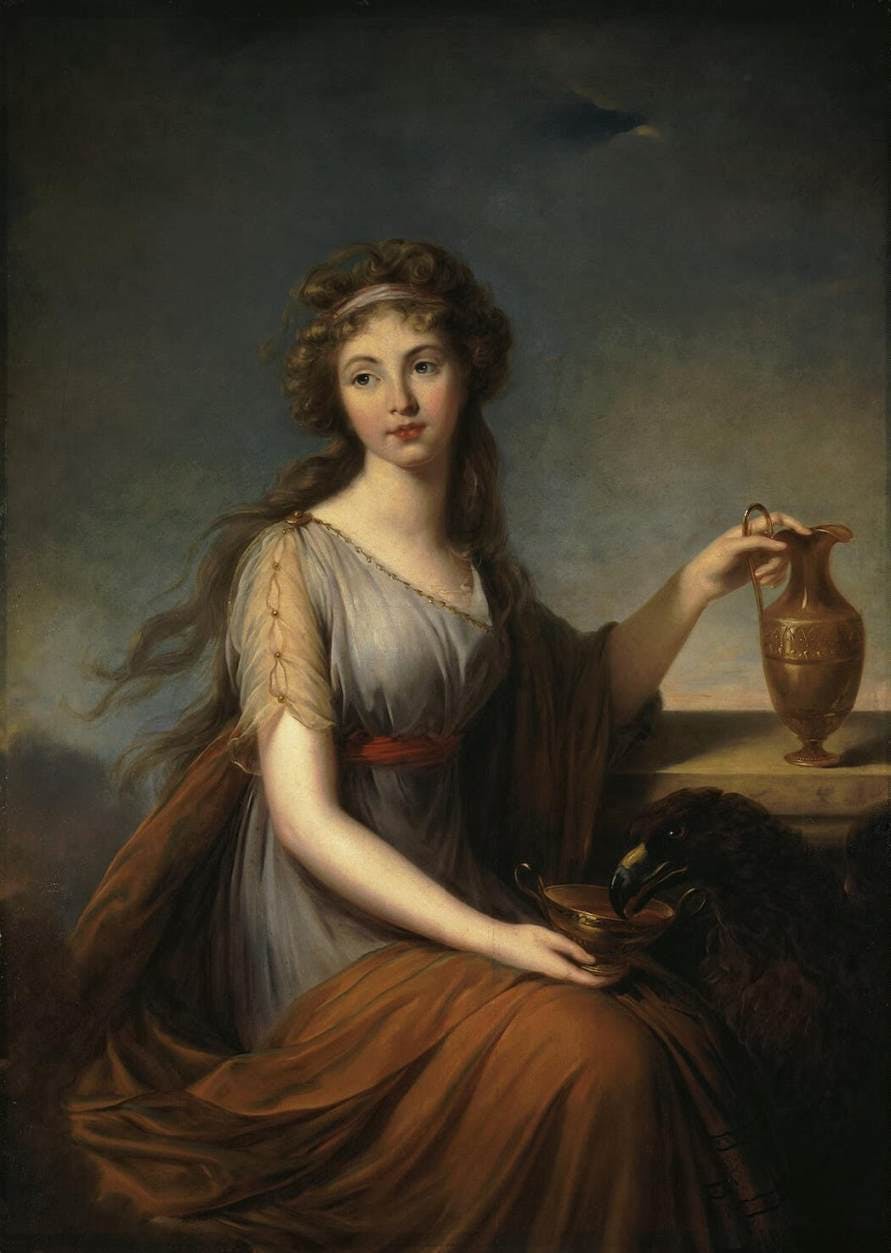 Elisabeth Vigée Le Brun, 'Baroness Anna Pitt as Hebe', 1792, olja på duk. Foto public domain