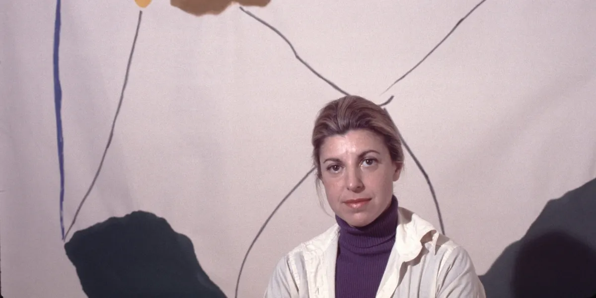 American abstract expressionist painter Helen Frankenthaler photographed in her New York City studio in 1971. (Photo by Jack Mitchell/Getty Images)