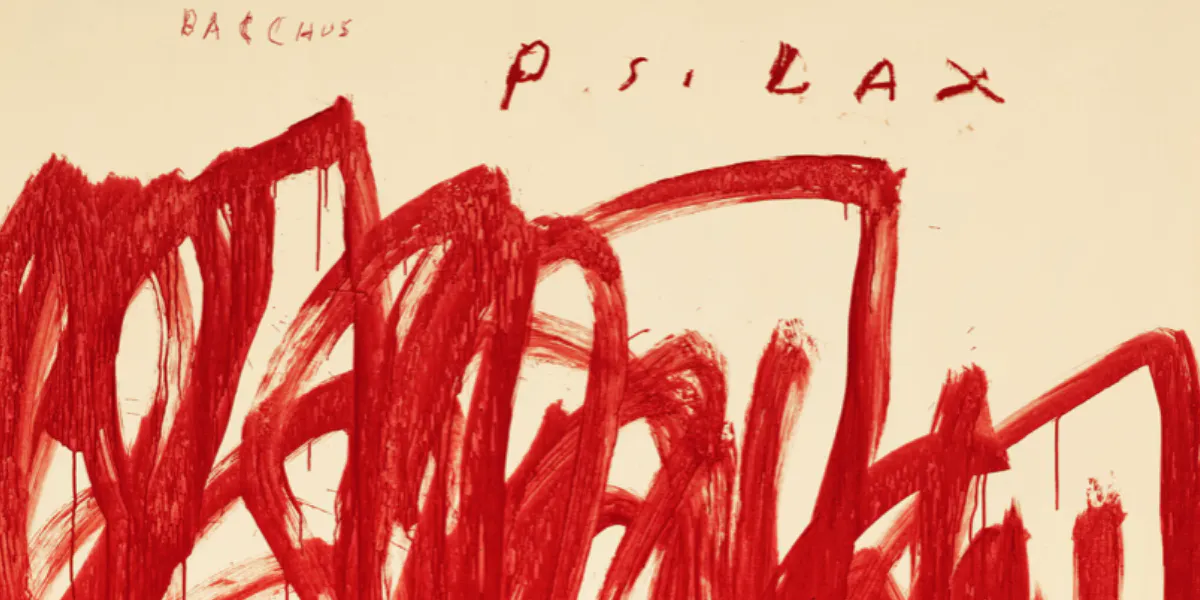 Cy Twombly (1928-2011), Senza titolo (Bacco 1a versione II), acrilico, olio stick e matita su pannello di legno, nella cornice di legno dell'artista, eseguito nel 2004. Foto © Christie's (dettaglio)