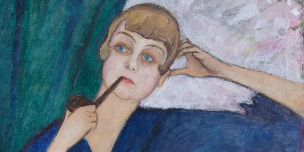 Gabriele Münter, Portrait of Anna Roslund, 1917. Oil on canvas, 94 x 68 cm. Leicester Museums & Galleries. © DACS 2022