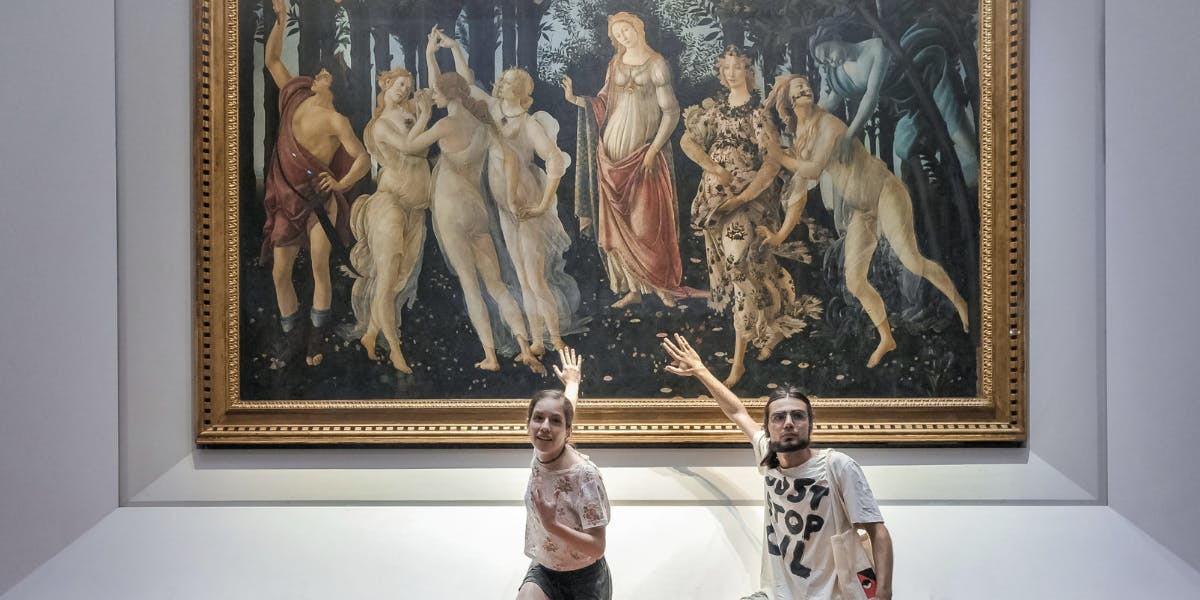 Italian Climate Protestors Glue Themselves to Vatican Artwork