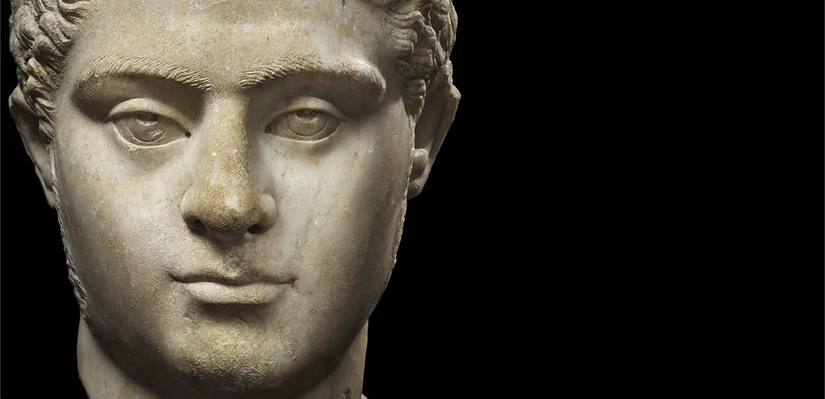 Ritratto in marmo dell'Imperatore Caracalla, 205-209 d.C. Foto © Hermann Historica GmbH (dettaglio) 