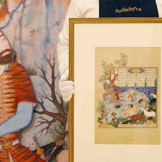 Record-breaking folio from The Shahnameh of Shah Tahmasp, sold for £8 million in October 2022. Photo © Sotheby's