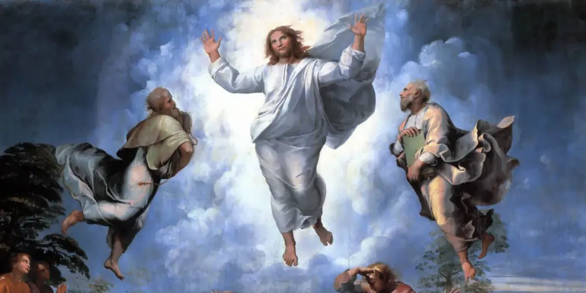Raphaël, Transfiguration de Jésus. 1516-1520, huile sur toile. Image du domaine public (détail)
