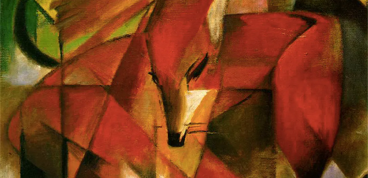 Franz Marc (1880-1916), Volpi, 1913, olio su tela, 79,5 x 66 cm. Immagine di dominio pubblico (dettaglio)