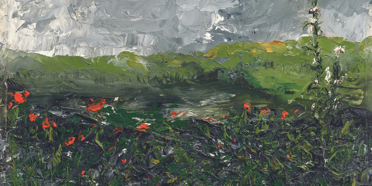 August Strindberg (1849-1912), 'Blomman på heden', olja på pannå, 49,6 x 30,2 cm, Stockholm 1902. Foto © Christie's (detalj)