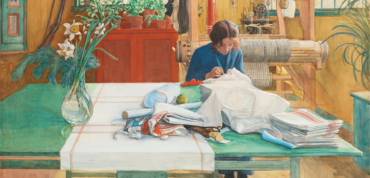 Carl Larsson (1853-1919), "Syende flicka"/"Anna S.", Aquarell, signiert und datiert, 1911 | Foto: © Bukowskis (Detail)