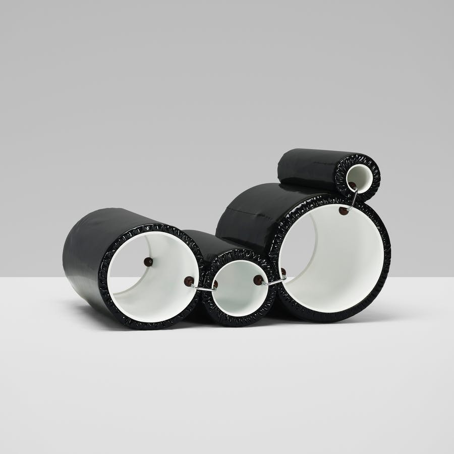 Joe Colombo, Tube Chair, Flexform, 1969. Foam plastic with foam and vinyl padding, steel and rubber clips. Photo: Wright
