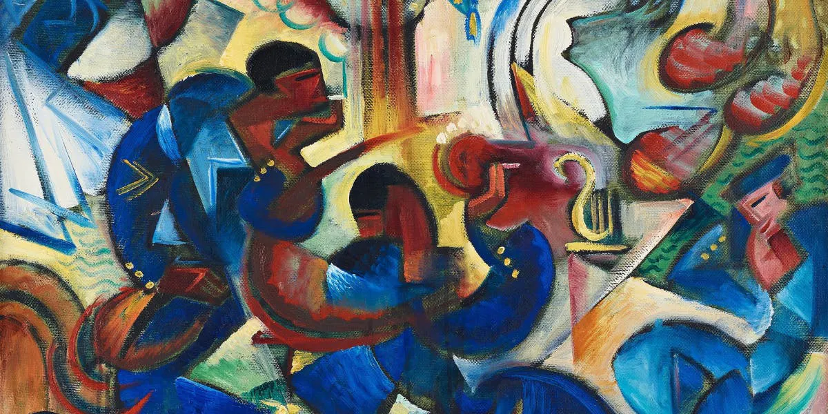 Gösta Adrian-Nilsson (1884-1965), "Sjömän", 1918,  signiert, Leinwand 80,5 x 75 cm. Foto © Bukowskis (Detail)