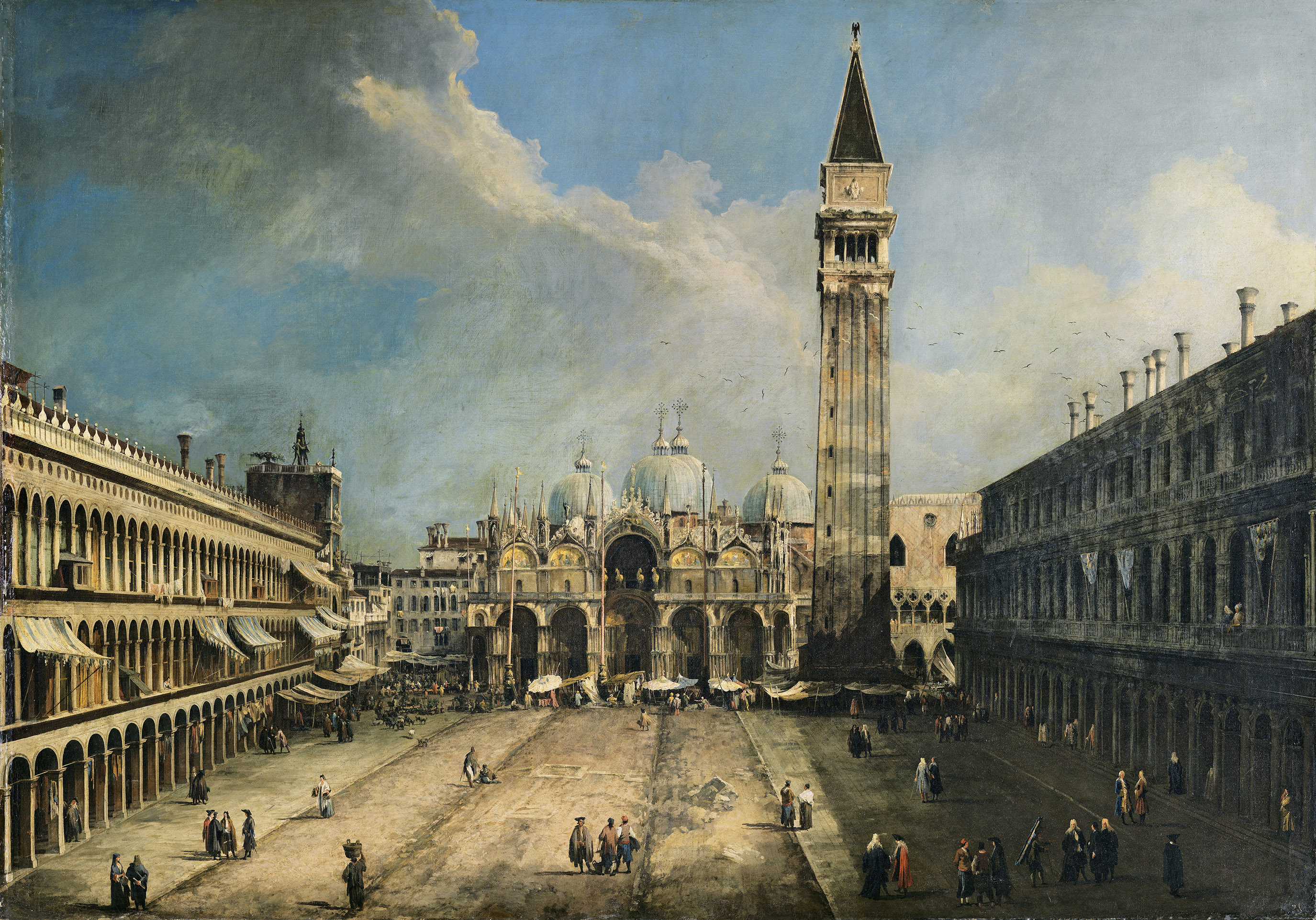Canaletto, Piazza San Marco, 1723 circa, Madrid, Museo Thyssen-Bornemisza. Foto Wikimedia Commons / Google Cultural Institute