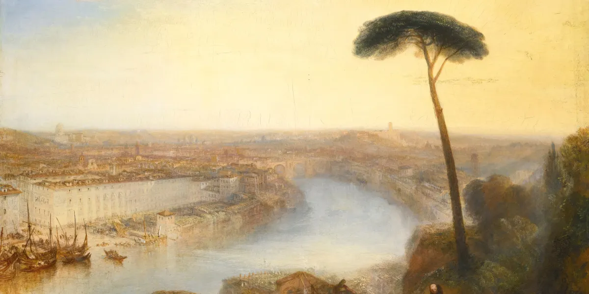 William Turner (1775-1851), Rome, from Mount Aventine, Öl/Lwd., 92,7 x 125,7 cm, Privatbesitz. Foto gemeinfrei (Detail)
