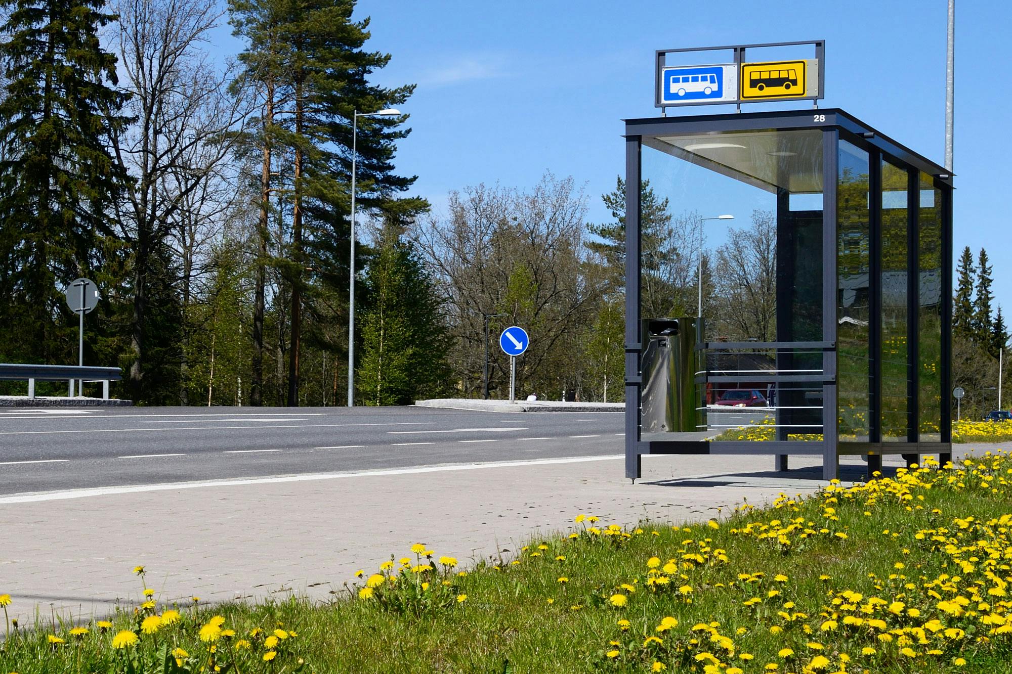 A bus stop somewhere in Finland