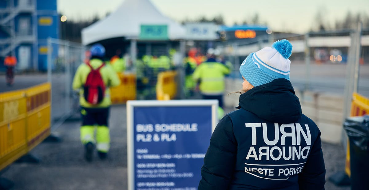 Kuvistuskuva: Nesteen Porvoon jalostamon suurseisokki 2024 portit. Kuvalähde: Neste