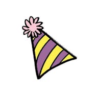 Drawn icon of a party hat