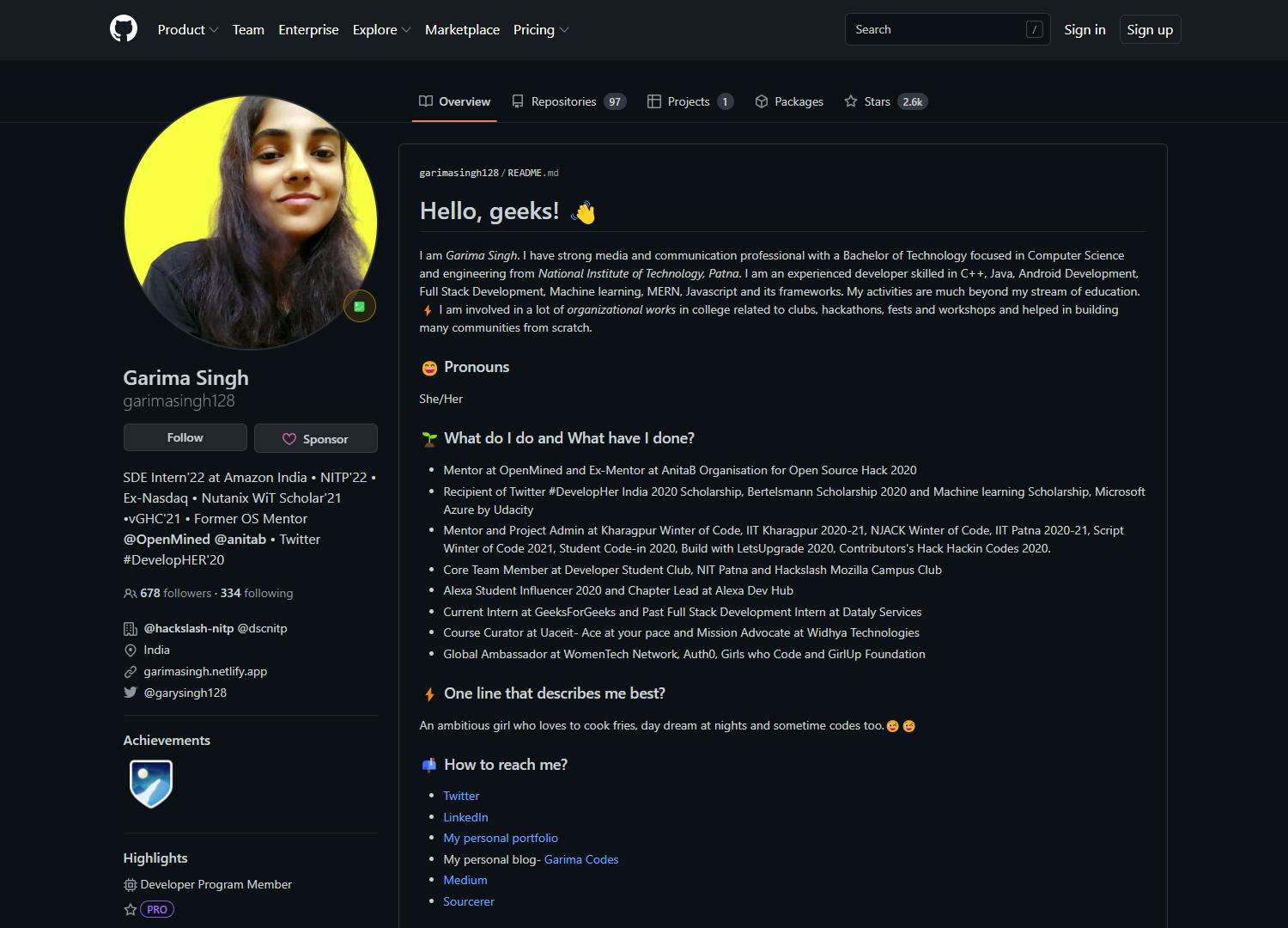 Garima Singh's GitHub profile