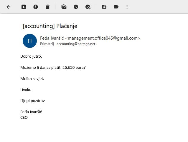 Example of a spear phishing attempt Example of a spear phishing attempt