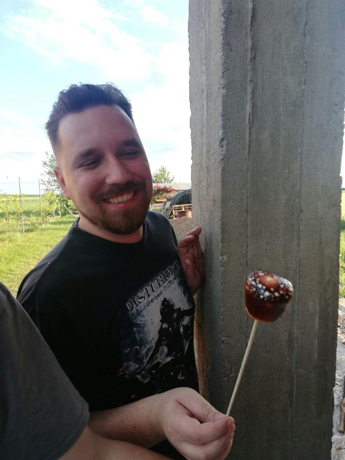 Ivan for his 30th birthday with unsuccessfully baked marshmallows Ivan for his 30th birthday with unsuccessfully baked marshmallows