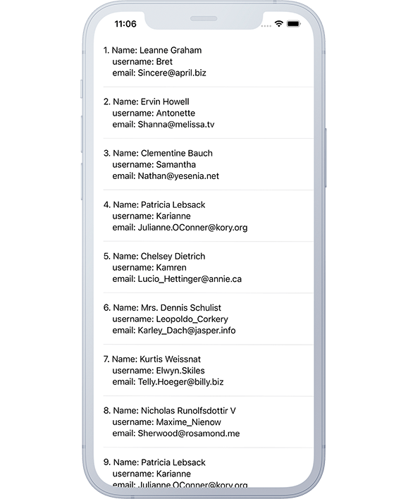 JSON result in tableview JSON result in tableview