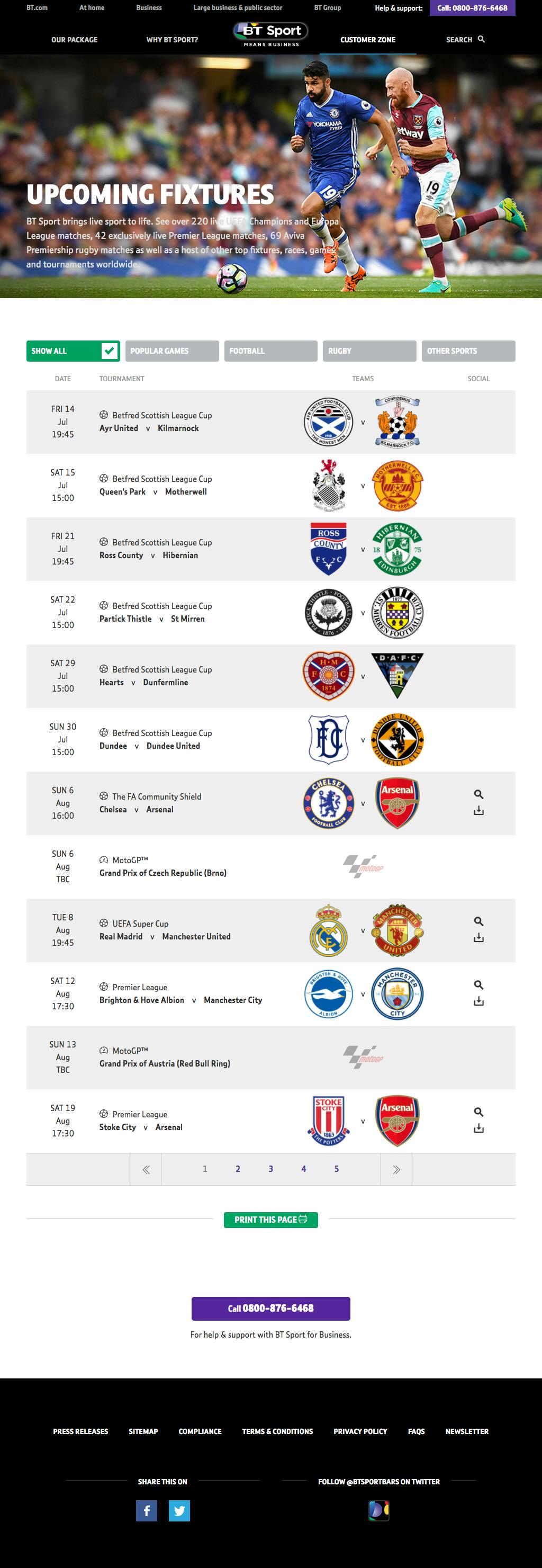 BT Sport Business Fixtures 1024