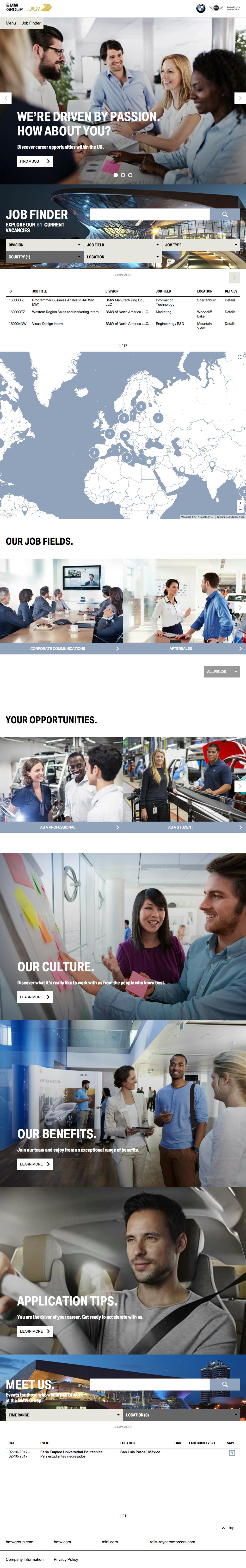 BMW Career Portal Home 1024