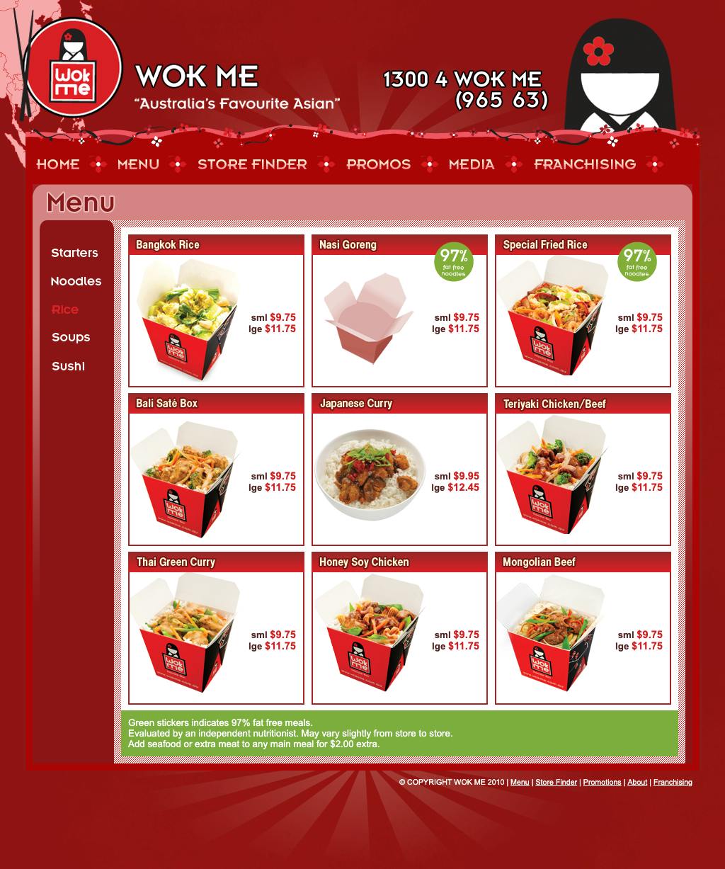 Wok Me Rice Menu