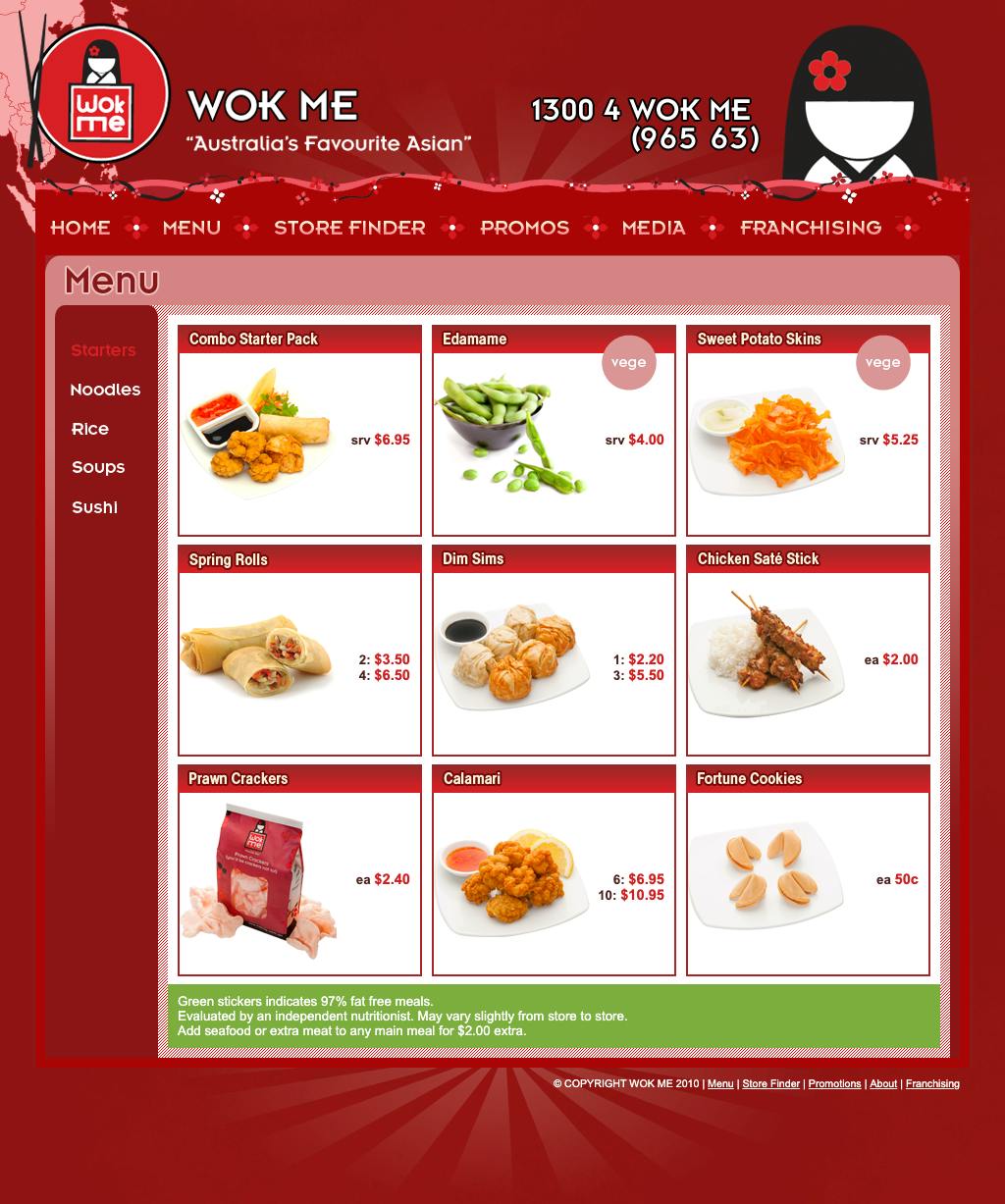Wok Me Starters Menu