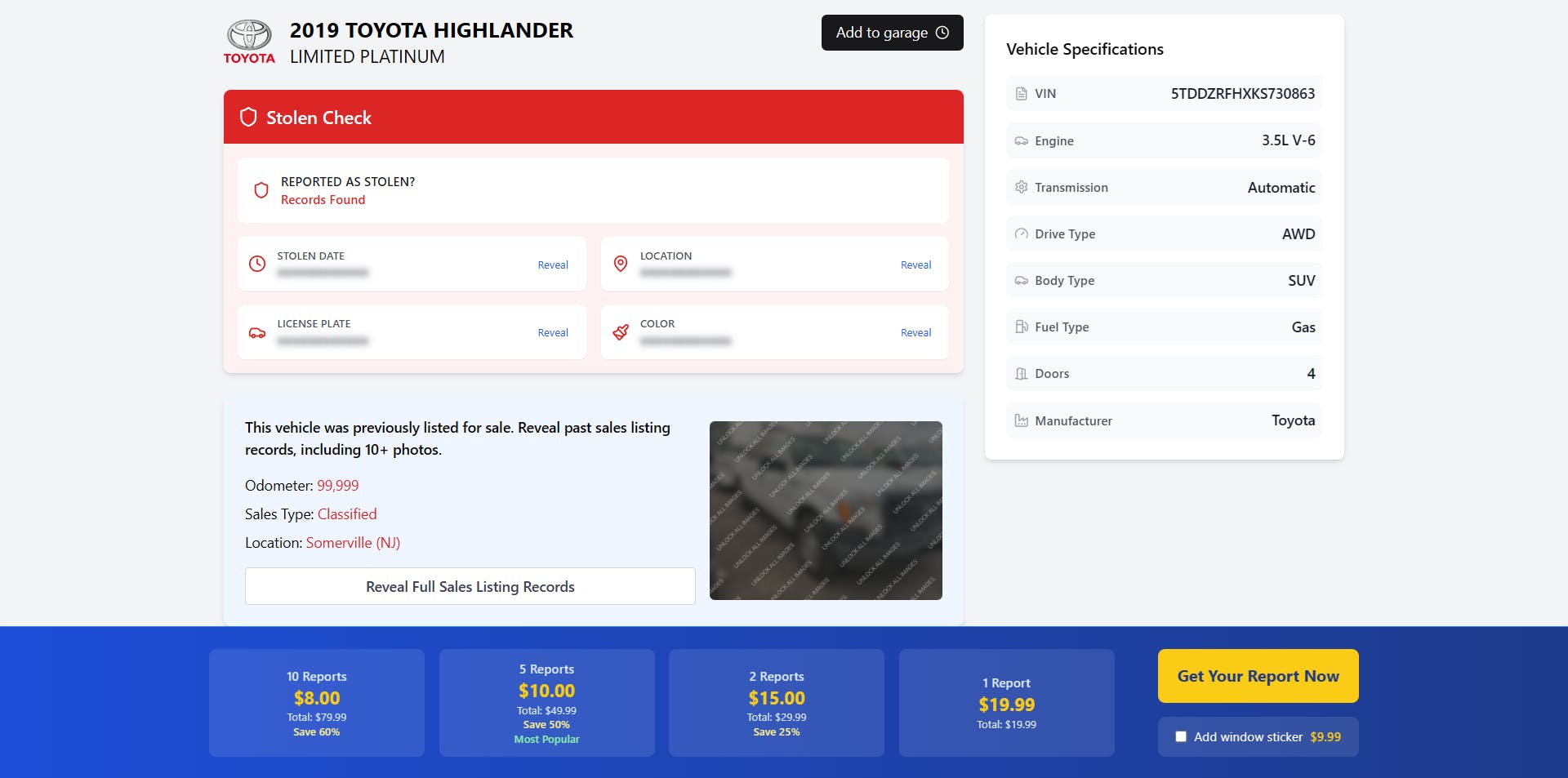 Stolen Vehicle Details