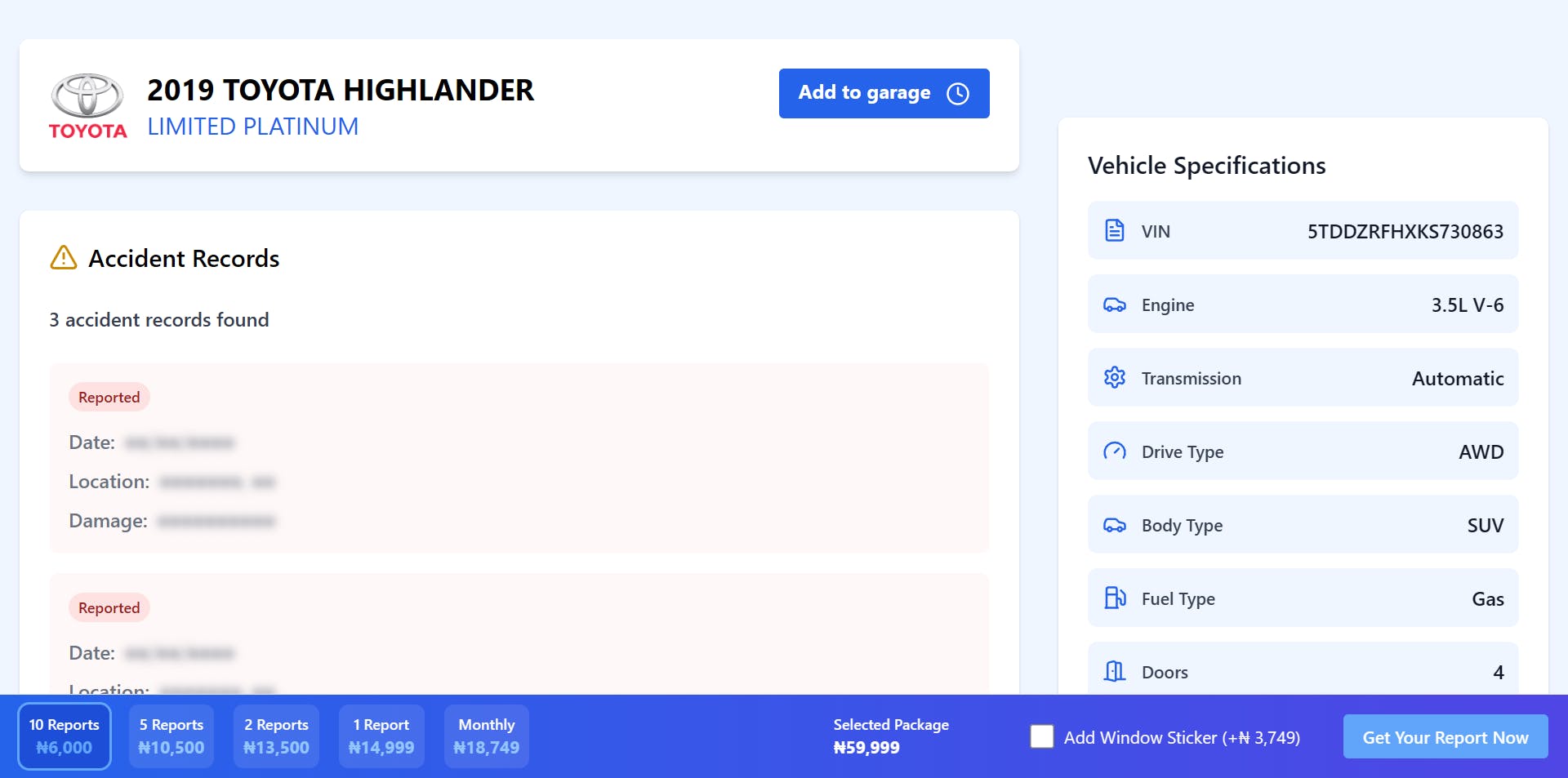 Accident Vehicle Details
