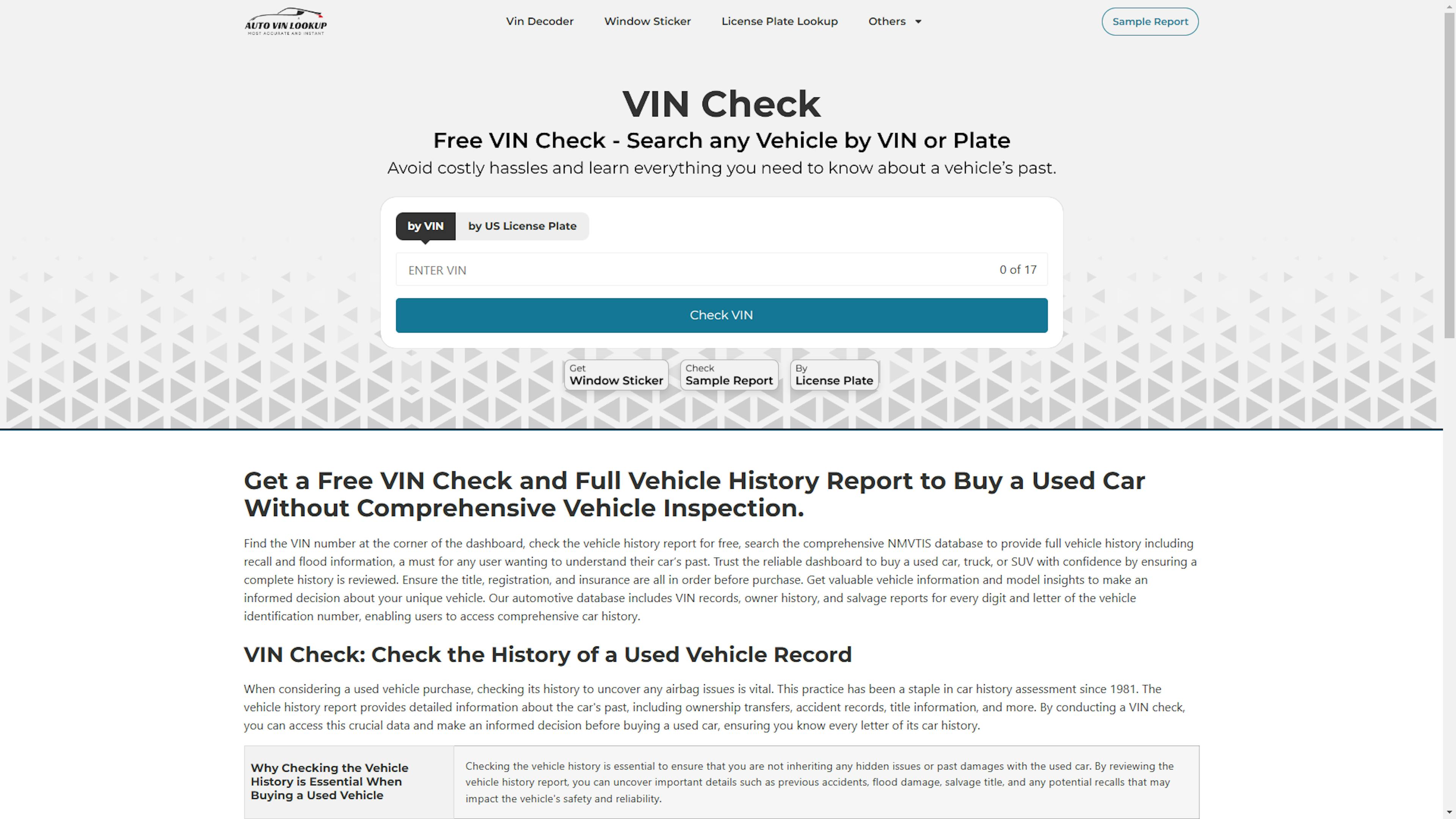 Auto VIN Lookup