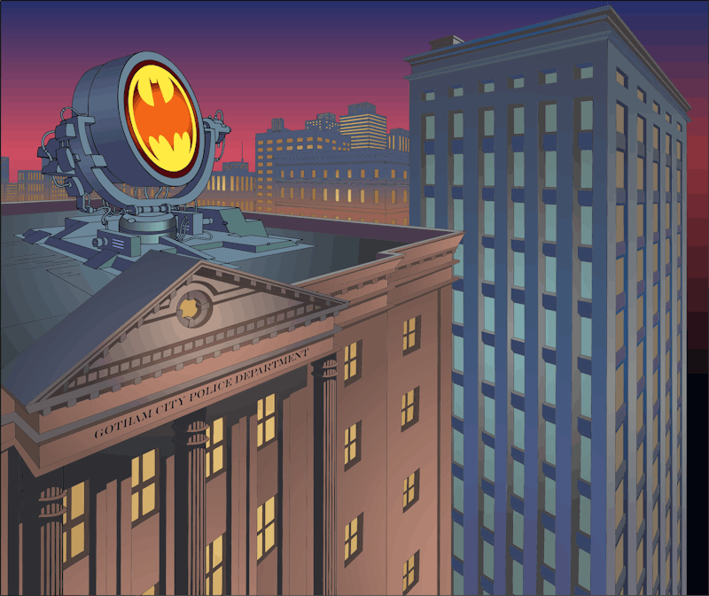 Le Batsignal sur le toit du GCPD