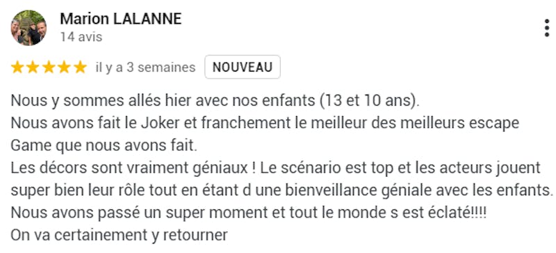 Avis Batman Escape Game Paris