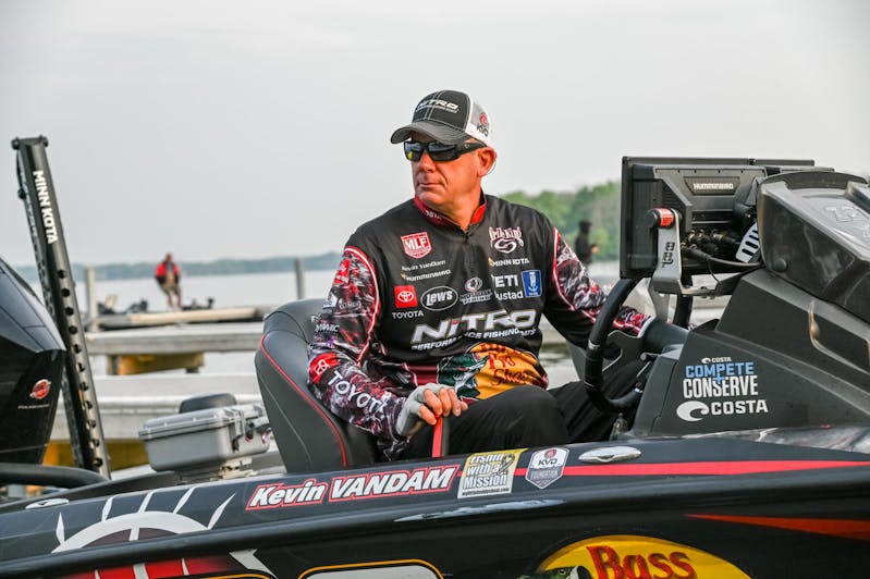 An angler at a recent bass fishing tournament in Bay City, Michigan