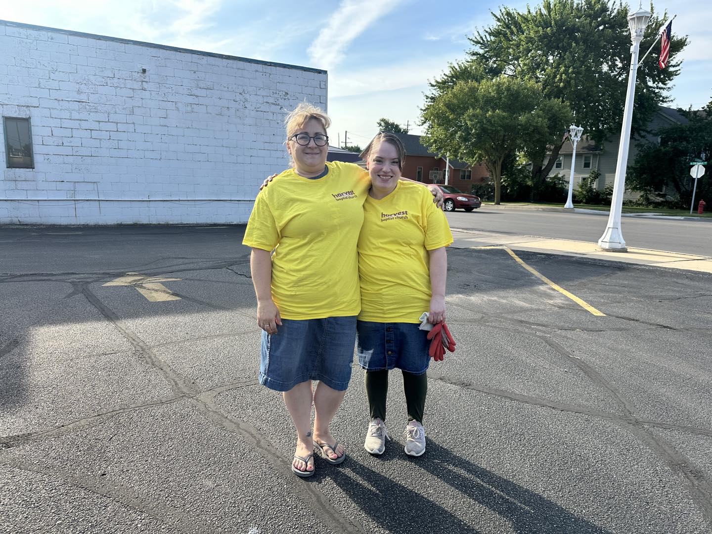 Picking up trash and pulling weeds in Bay City