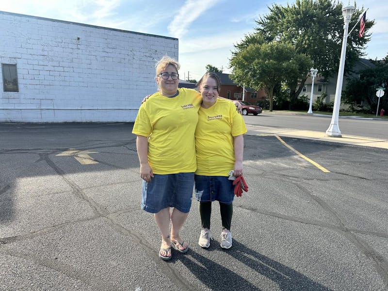 Picking up trash and pulling weeds in Bay City