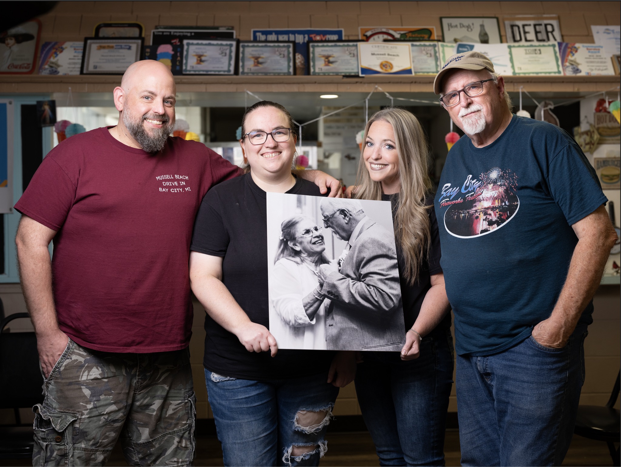The Larner family of Mussell Beach Drive In, located in Bay City, Michigan. 