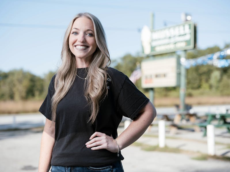 Catie Larner of Mussell Beach Drive In, located in Bay City, Michigan