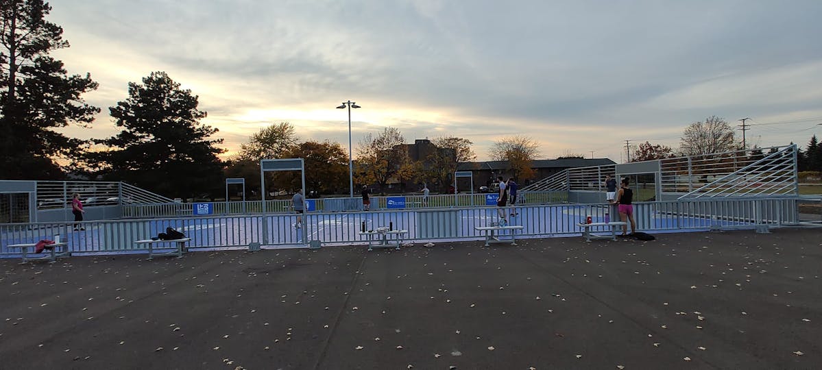 Basketball court at Maplewood Park Sports Complex in Bay City, Michigan.