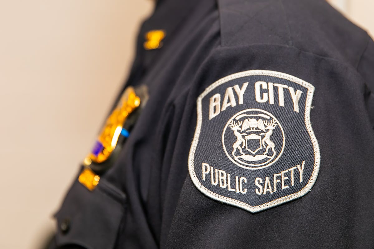 Bay City Public Safety patch on uniform