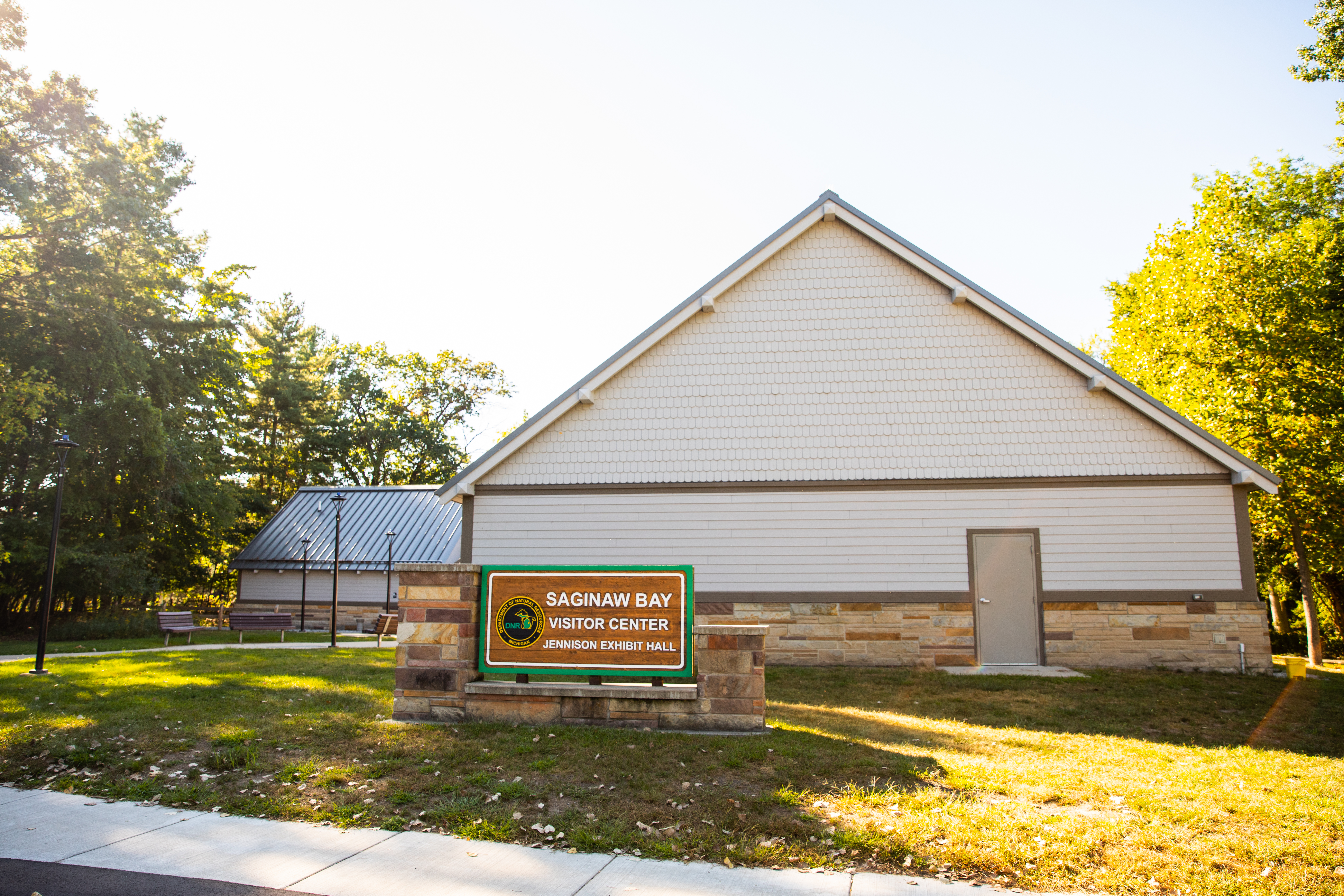 The Saginaw Bay Visitor Center at Bay City State park in Bay City, Michigan. 